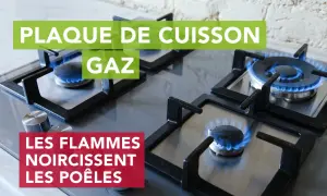 Plaque de cuisson gaz : comment régler un gaz qui noircit les casseroles. Les flammes bleues indiquent une combustion parfaite.