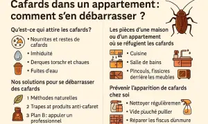 Infographie sur les cafards dans un appartement : causes, lieux de refuge et solutions. Que faire pour s'en débarrasser ?