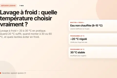 Lavage à froid : 20°C régulé est limité pour linge très sale. Quand faut-il monter la température ?