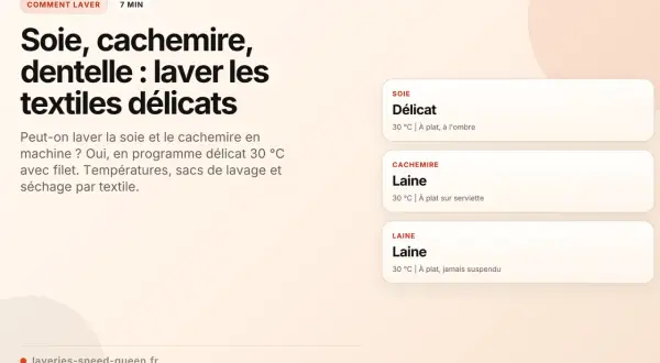 Guide pour laver soie, cachemire, dentelle. Attention au symbole essorage interdit pour ces textiles délicats.