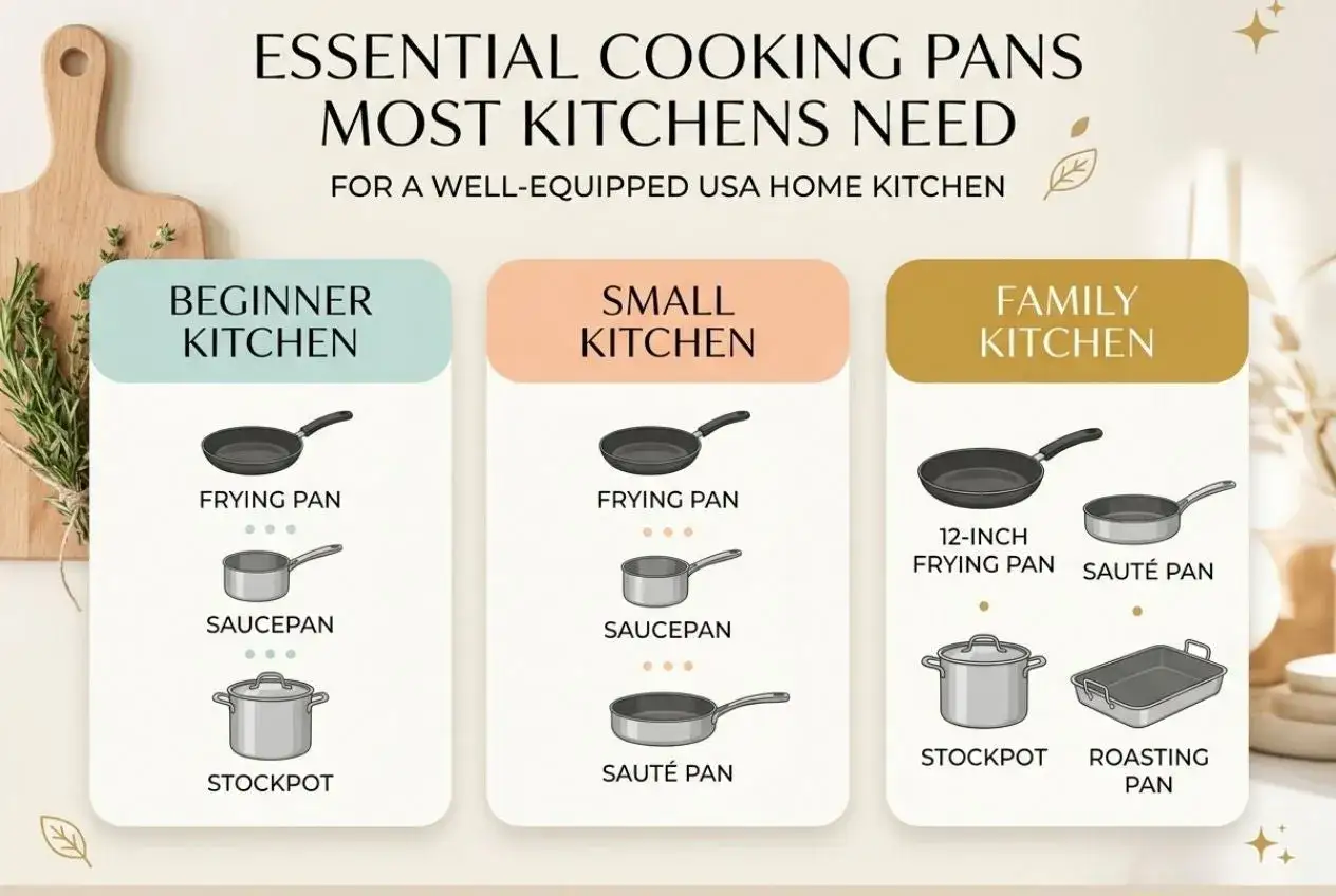 Guide des ustensiles de cuisine essentiels : po&ecirc;le, casserole, faitout, type de casserole pour chaque cuisine.
